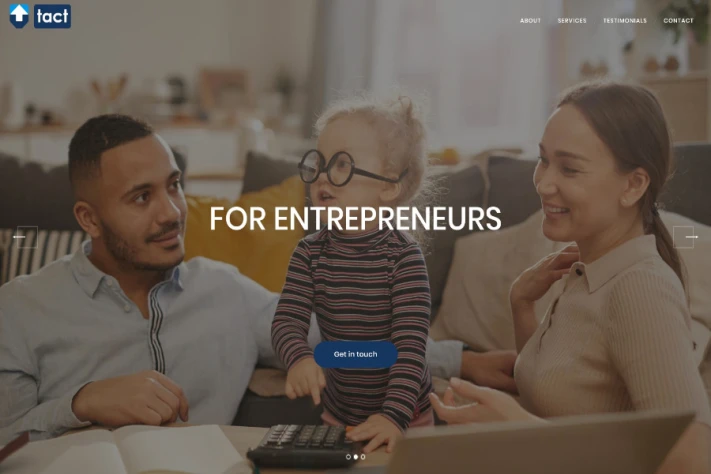 An informative one page web site for the tax and accounting consultant agency.